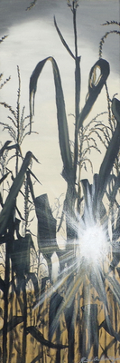 "Corn" 10x30 (part of a triptych)