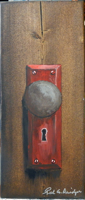 "At the Red Door Knob" 5.25x12.25