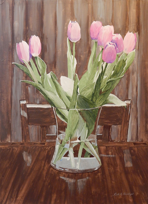 NINE TULIPS 24x33