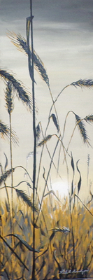 "Wheat" 10x30 (part of a triptych)