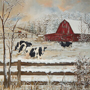 "Winter Farm" 36x36